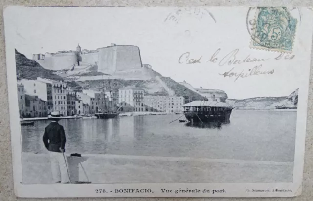 CPA Bonifacio - Corse - RARE - Vue générale du port - Voyagée