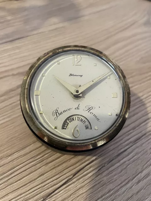 Orologio Da Tavolo pubblicitario Banco di Roma marca Blessing 