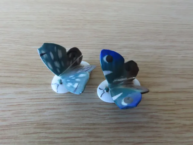 Pair of Damaged Antique Karl ENS Volkstedt Porcelain Butterfly, German Models