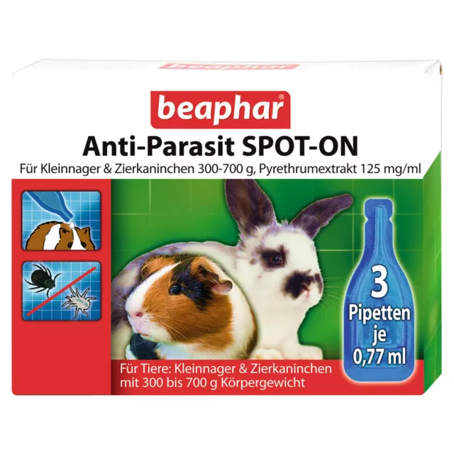 Beaphar Anti-Parasit SPOT-ON f. Kleinnager/Zierkaninchen 300-700g, UVP 8,49 EUR