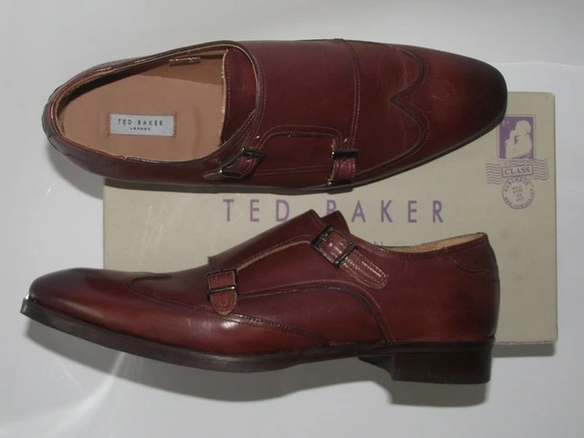 TED BAKER UK10 Double Monk Strap Tan Formal Shoes RRP 150. 43.00