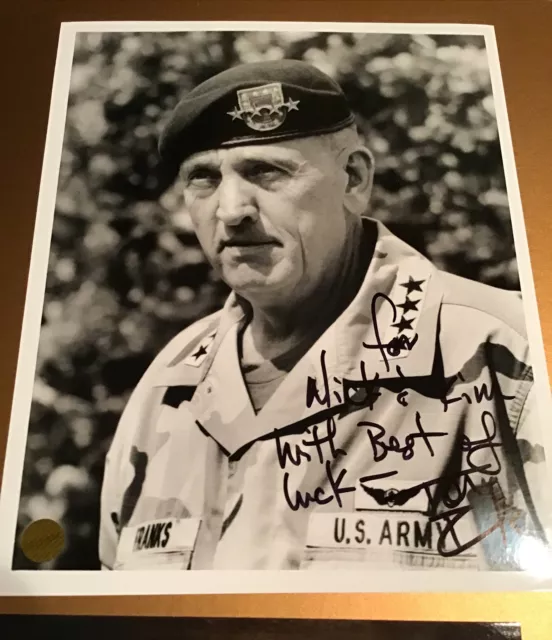 Autograph General Tommy Franks SIGNED 8X10 PHOTO United States Army COA 3