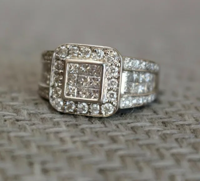 Art Deco Vintage Round 2.50Ct Diamond Wedding Antique Ring 14K White Gold Finish