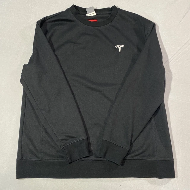 Tesla Shirt Large Men Black Long Sleeve Pullover