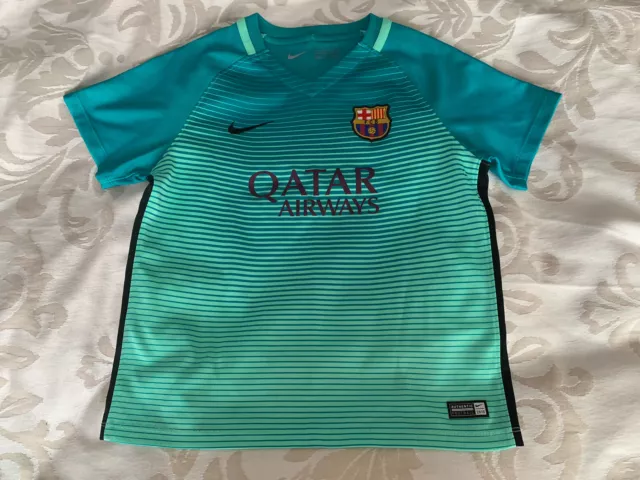 Nike 2016 Barcelona FC Fußball drittes Shirt - Kinder 6-7 Jahre - Qatar Airways sehr guter Zustand