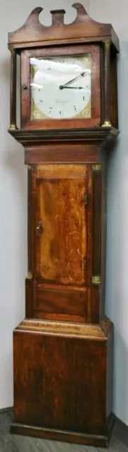 Antique English 19thC 30 Hour Bell Striking Mahogany Grandfather Longcase Clock 3