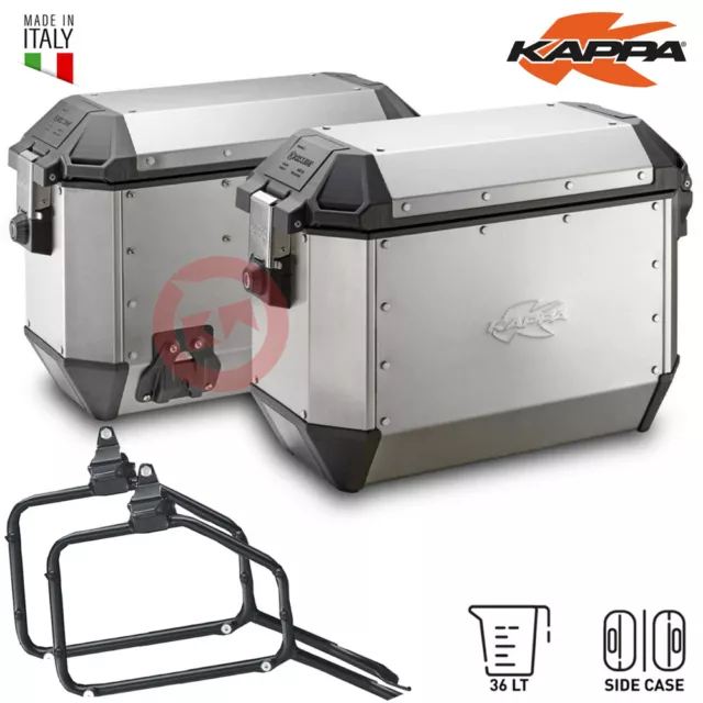 Valigie Laterali Kappa K'mission 36L + Klor8203Mk Moto Guzzi V85 Tt 2019-2021