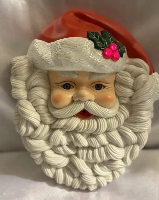 Vintage Musical Santa Face Motion Activated 1995 Made By Telco Creations *READ