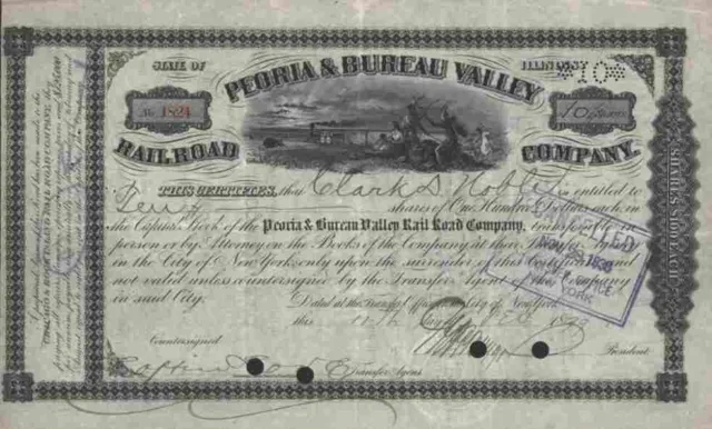 Peoria Bureau Junction Valley 1899 New York Chicago Railroad Orginalunterschrift