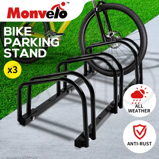 3 Bike Floor Parking Rack Bikes Stand Bicycle Instant Storage Cycling Portable