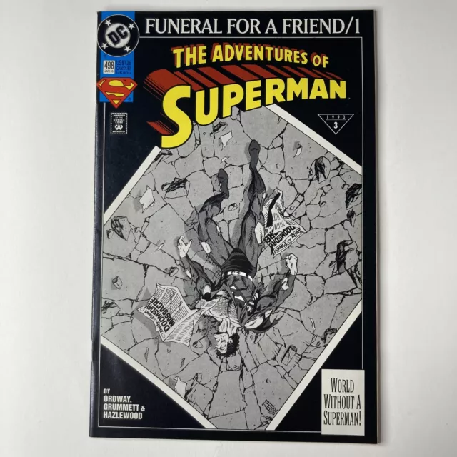 Adventures of Superman #498 DC Comics 1993 First Print Funeral for a Friend