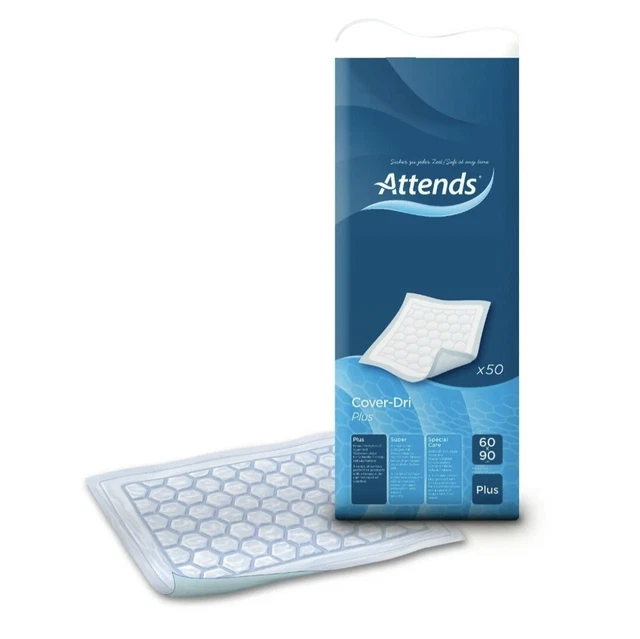 INCONTINENCE BED PADS 60 x 90cm Attends Cover Dri Plus Disposable Pack