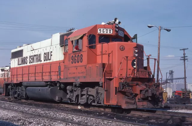 H: Orig Slide ICG Illinois Central Gulf GP38-2 #9608 Champaign 1981