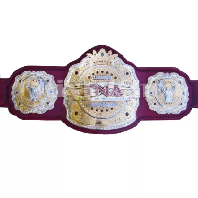 TNA Heavy Weight Legends Championship Wrestling Belt Zinc With Chrome Leather