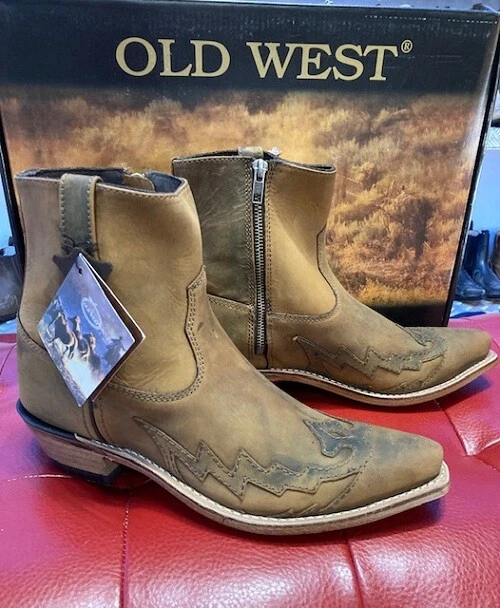 Bottes Western Pour Fille - Fermeture Éclair Latérale, Nœud Décoratif - Bottines D'Équitation Talon Bas - Taille 32