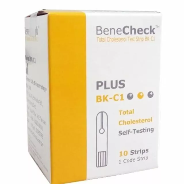 Tiras de análisis de sangre BENECECK COLESTEROL - 1 caja @10 piezas (CADUCIDAD 01/2024)