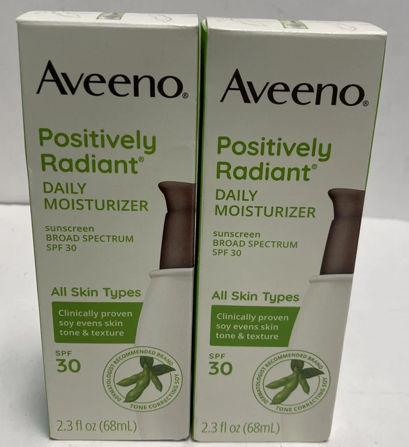 Hidratante diaria positivamente radiante Aveeno ~ FPS30 ~ 2.3 Fl Oz LOTE DE 2 #0811