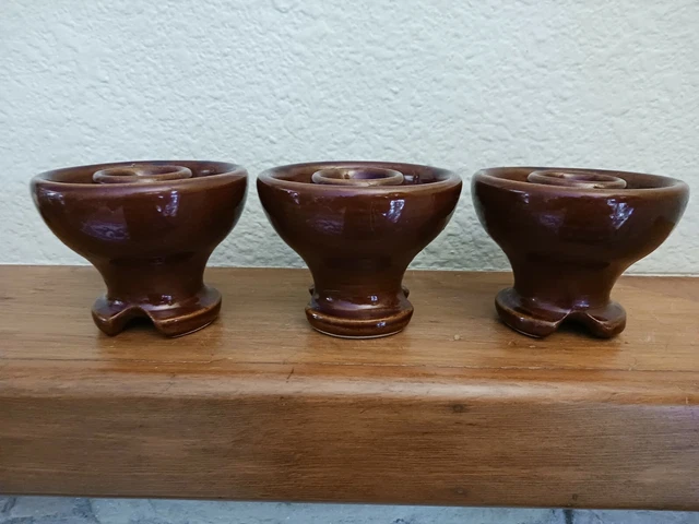 Vintage Pinco 63 Brown Ceramic Insulator, Candle holder, Paperweight 4