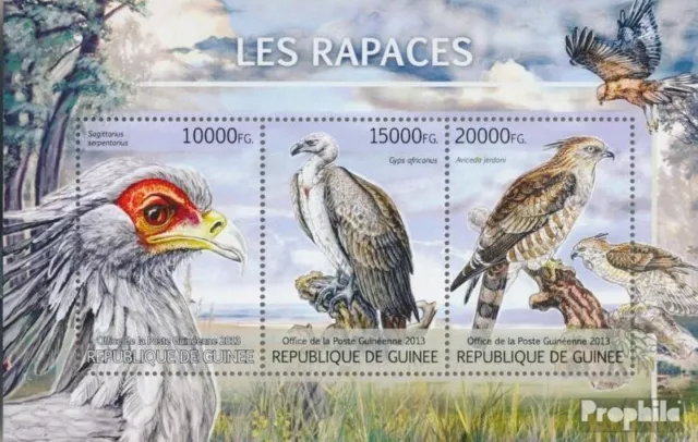 Briefmarken Guinea 2013 Mi 9733-9735 Kleinbogen postfrisch Vögel