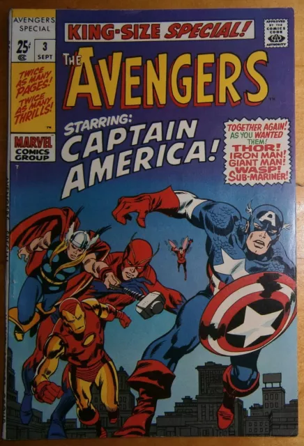 Avengers King-Size Annual #3 1969, reprints 1st Silver Age Captain America FN/VF