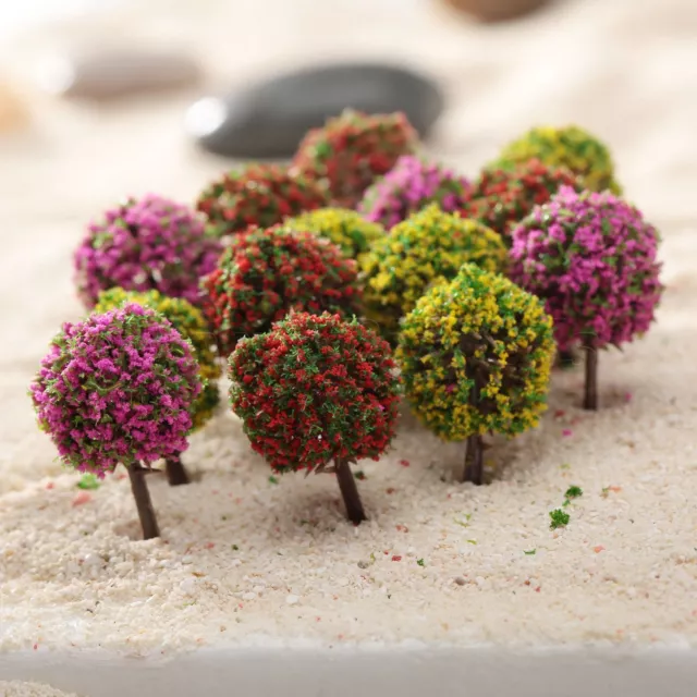 30Mixed 1:100 Flower Ball Tree Model Train Garden Park Road Layout Scenery 3.5cm