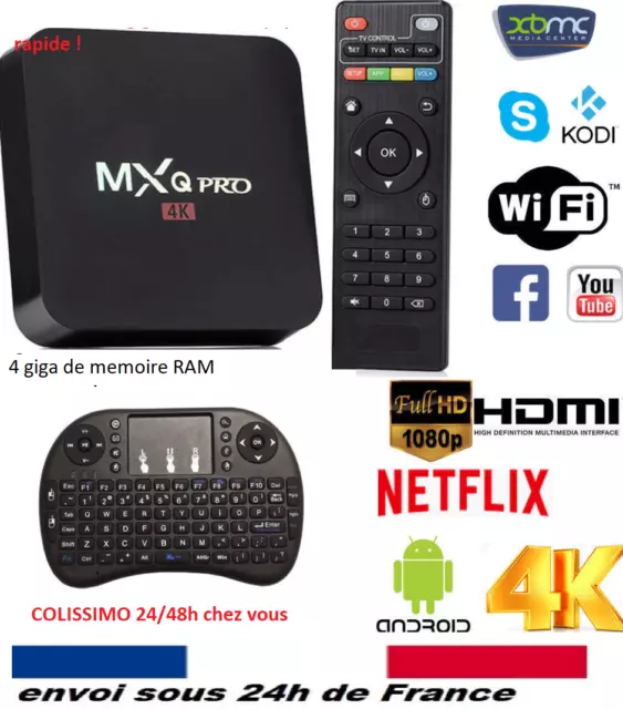 Smart TV Box Boîtier MXQ-PRO 4K HD Android 10.0 WIFI 3D 5G
