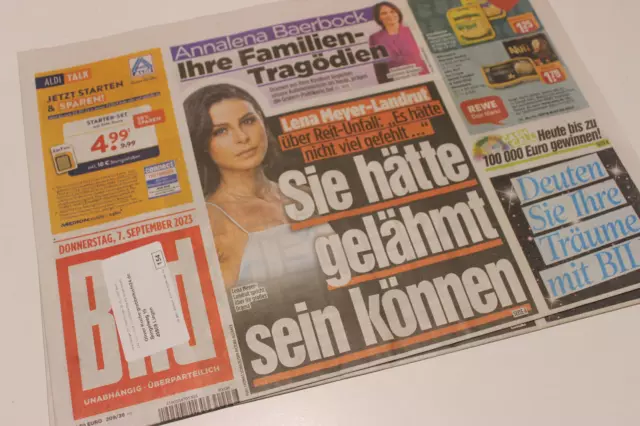 BILDzeitung 07.09.2023 September Geburt Geburtstag  Lena Meyer-Landrut Reiten