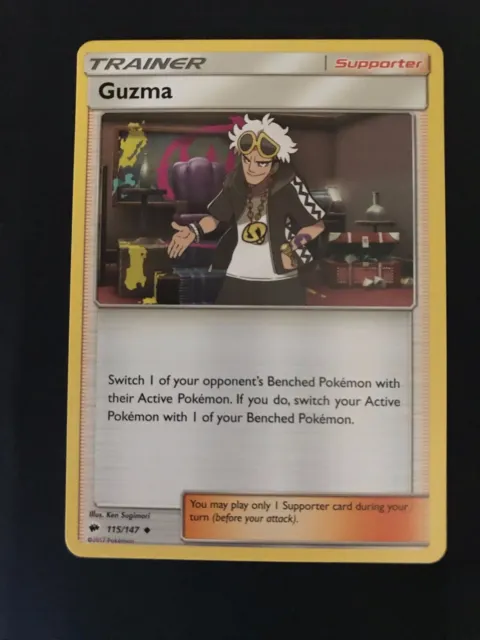 Guzma 115/147 - Uncommon Pokemon Trainer Card - Burning Shadows Set (2017)
