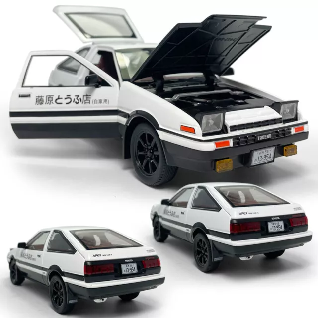1:20 Initial D Toyota TRUENO AE86 Diecast Model Car Toy Sound&Light  Collectible