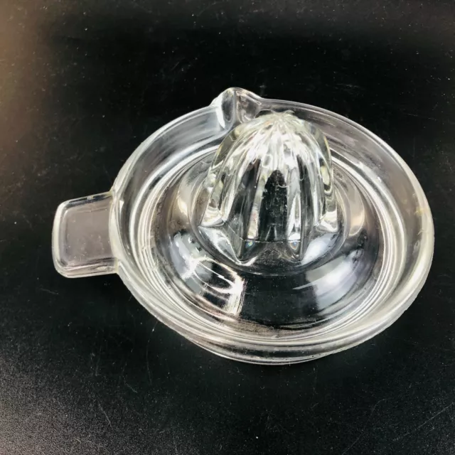 Vtg clear Depression Glass Squeezer Fruit Juicer Reamer