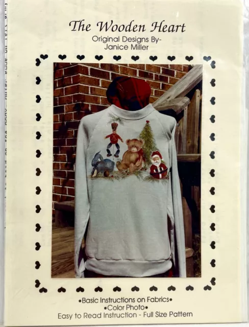 1989 The Wooden Heart Christmas Memories patrón de pintura de tela vintage 13486