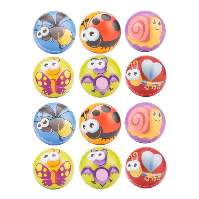Bola de espuma de insectos dibujos animados de 12 piezas 6,3 cm para niños adultos K8Q8