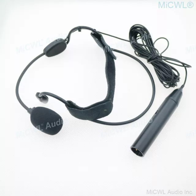 Dynamic ME3 Headset Microphone XLR 3Pin Phantom Power Head wear Mic for Mixer