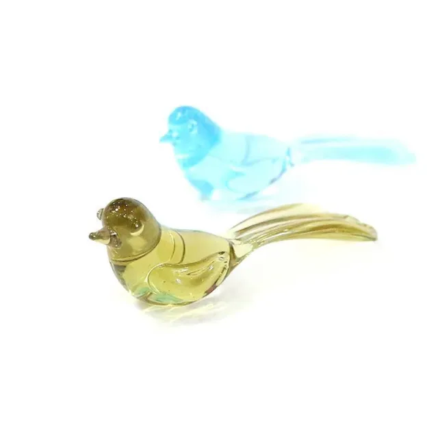 Mini figuras de pájaros de cristal, adornos, decoración para sala de estar,...
