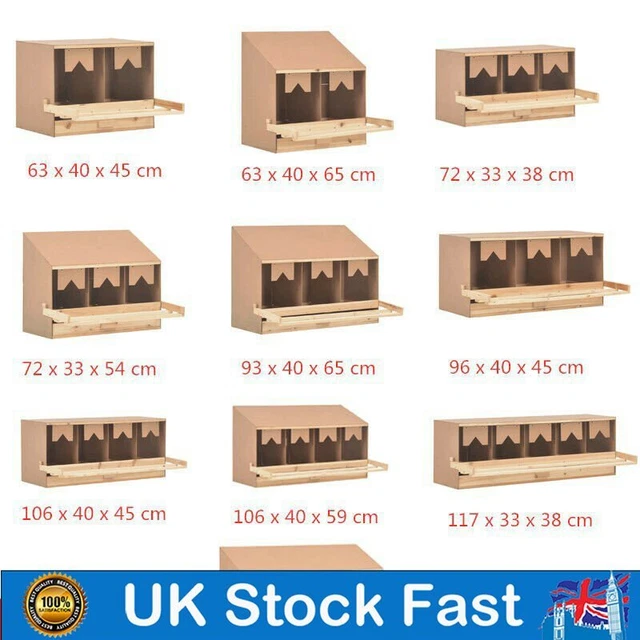 Chicken Laying Nest Perches for Poultry 2/3/4/5 Compartments Solid Pine Wood