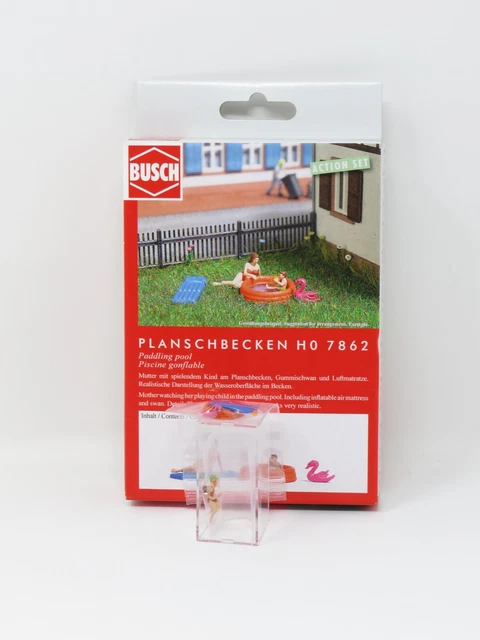 Busch 7862 Kiddie Pool Mother Son Summer Figures HO Scale Model Train Scenery