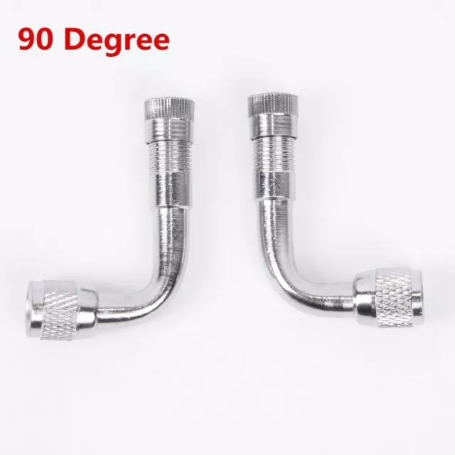 2pcs 90 Degree Air Tyre Valve Stem Extension Adapter For Car Motorcycle