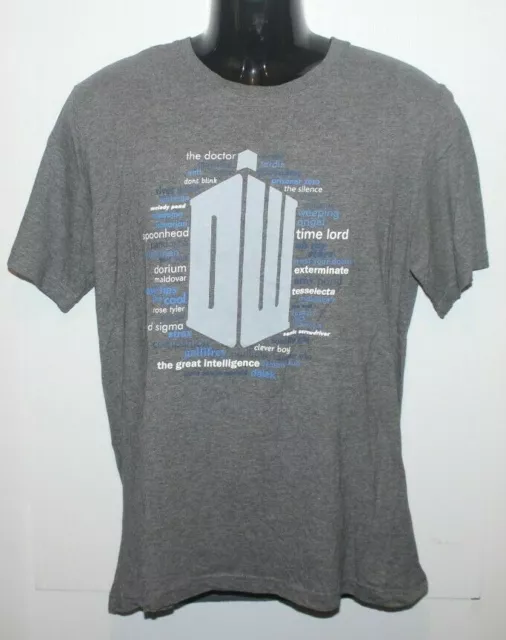 Dr Who T-shirt Grey Size Large Tardis Time Lord