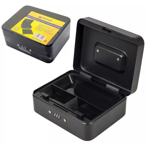 3 Digit Combination Cash Box Coin Tray Safe Security Lock Keyless Money Box Shop