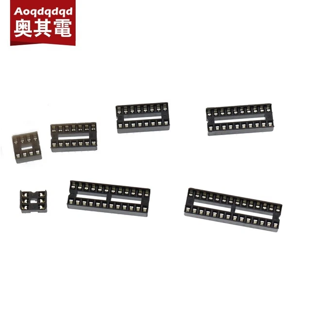 Kit De 66 Adaptateurs (sockets) Pour Circuits Intégrés - Plage 6 à 28 Broches, Plastique Isolant Noir, Pour Montage Sur Cartes PCB