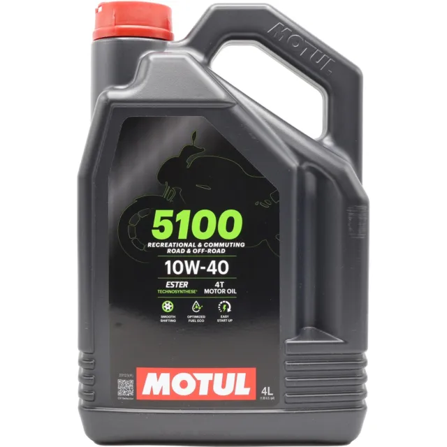 Motul 5100 4T 10W-40 4 Stroke Motorcycle Motorbike 10W40 Engine Oil 4 Litres 4L