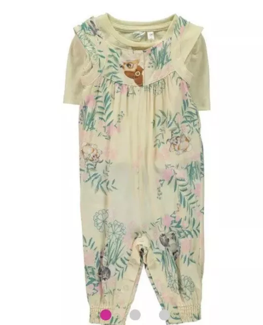 Ensemble élégant Bambi Dungarees Disney 2 pièces garçons et filles neuf avec étiquettes taille 18-24 mois