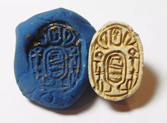 Zurqieh -Af848- Ancient Egypt , 2Nd Intermediate Stone Scarab. 1782 - 1570 B.c