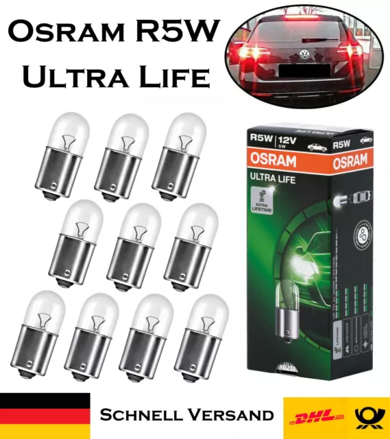 10x Osram Ultra Life R5W 12V 5007ULT Kofferraum- Tür- Leselicht Blinker Birne