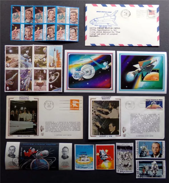 SPACE HISTORY STAMP LOT Astronauts NASA Mars FDC/Block/Single GO POSTAL SET #020