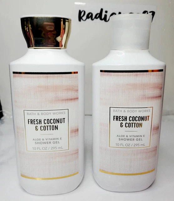 2 Bath & Body Works GEL DE DUCHA FRESCO COCO Y ALGODÓN lavado corporal 10 oz NUEVO