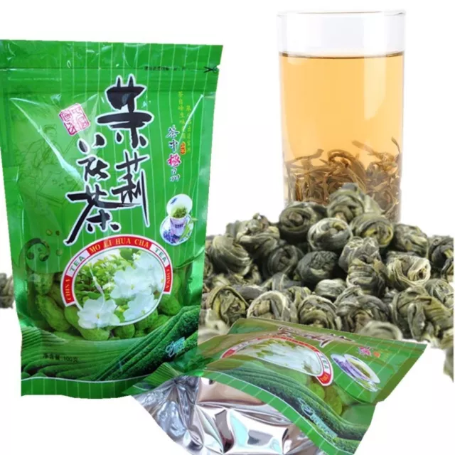 100g Organic Jasmine Flower Tea  Loose Leaf Pearl Green Tea Chinese Fragrant Tea