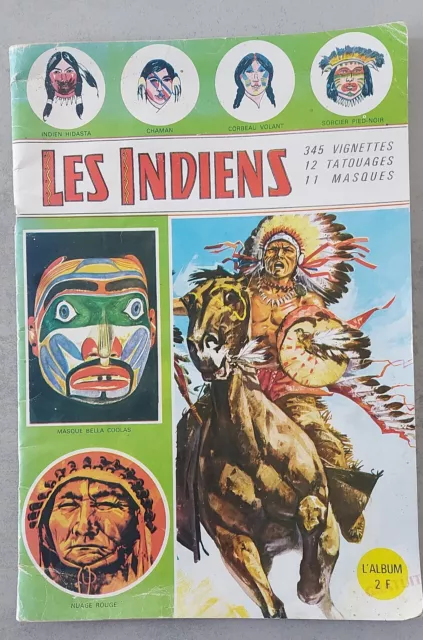 Album Les Indiens - Sagédition - Vierge - vignettes, tatouages, masques - Année