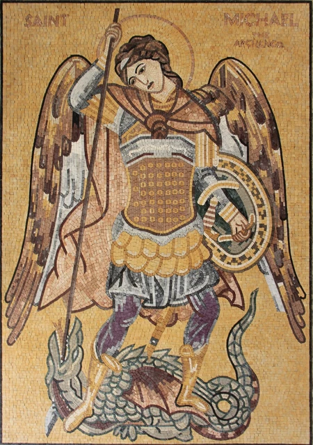 Mosaico mármol abstracto figura de arte de Jesús diseño piso 51x73 pulgadas