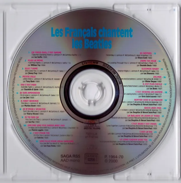 Rare CD Promo "Les Français Chantent Les Beatles" 24 Titres